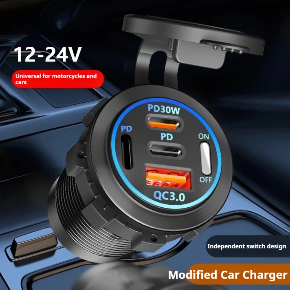 83W PD QC3.0 4-Port Car Charge - Usb C Hub recension och pris