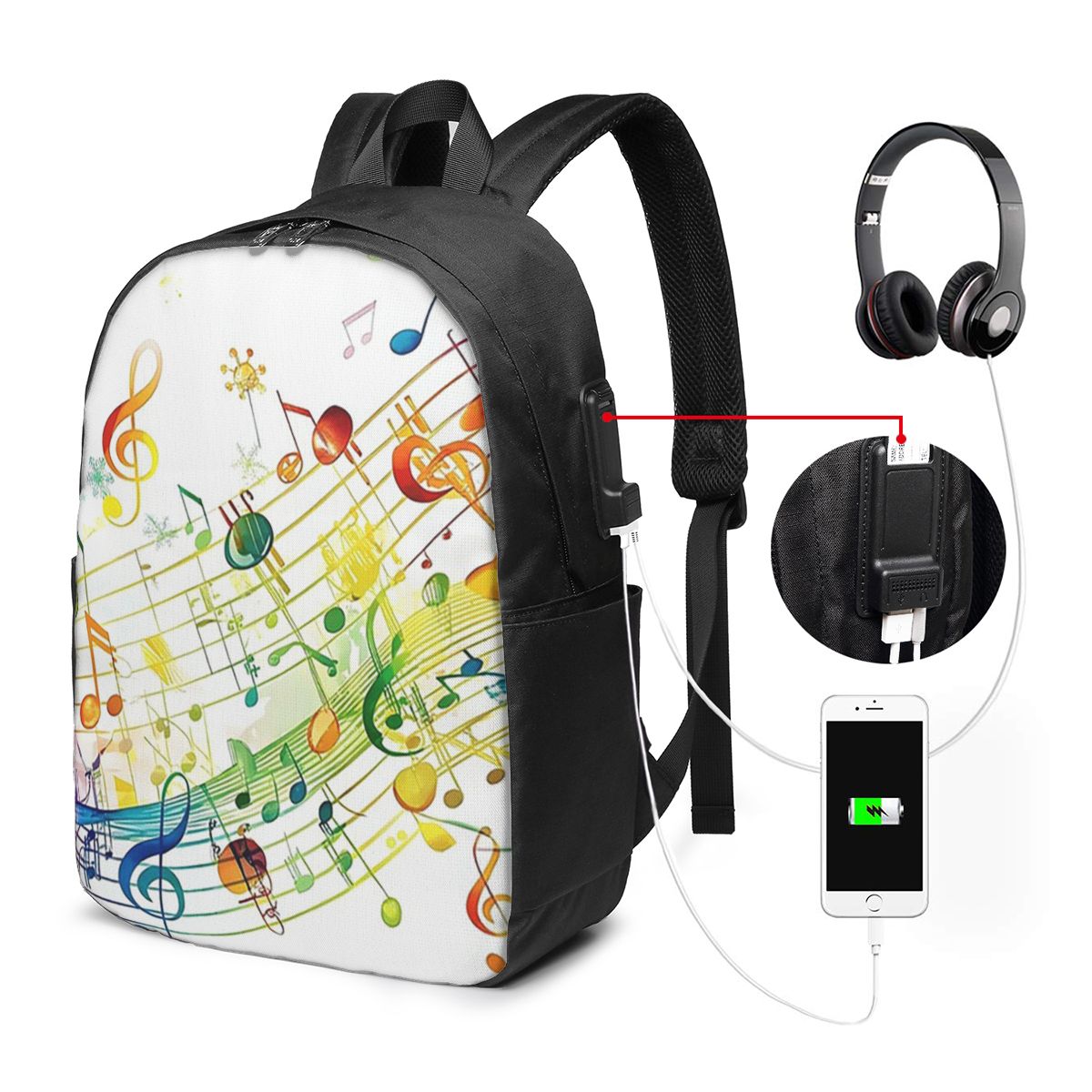 Abstract Piano Keys With Music - Laptop Bag recension och pris